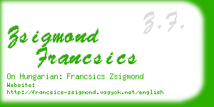 zsigmond francsics business card